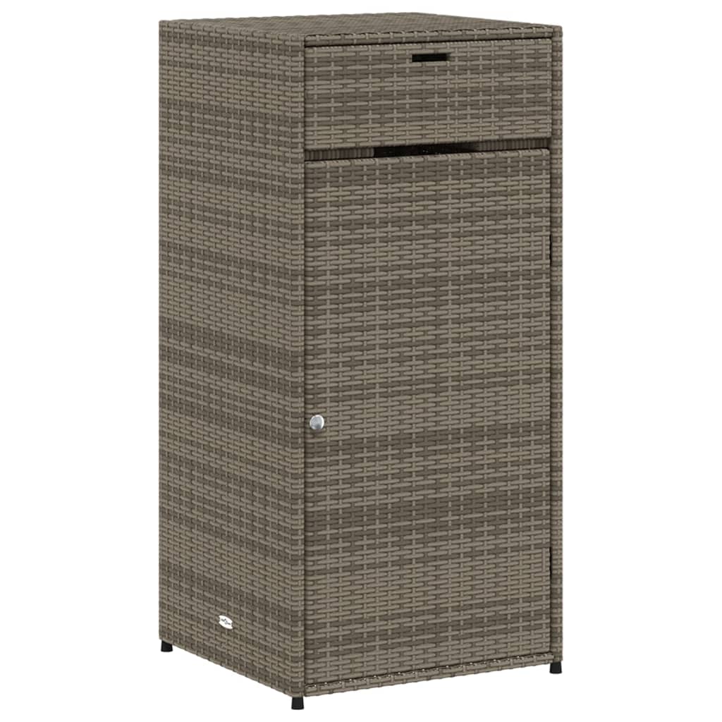 vidaXL Garden Storage Cabinet Grey 55x55x111 cm Poly Rattan