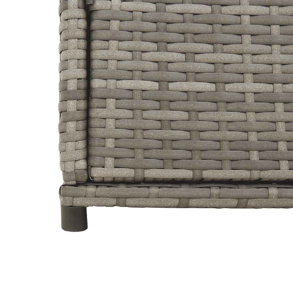 vidaXL Garden Storage Cabinet Grey 55x55x111 cm Poly Rattan