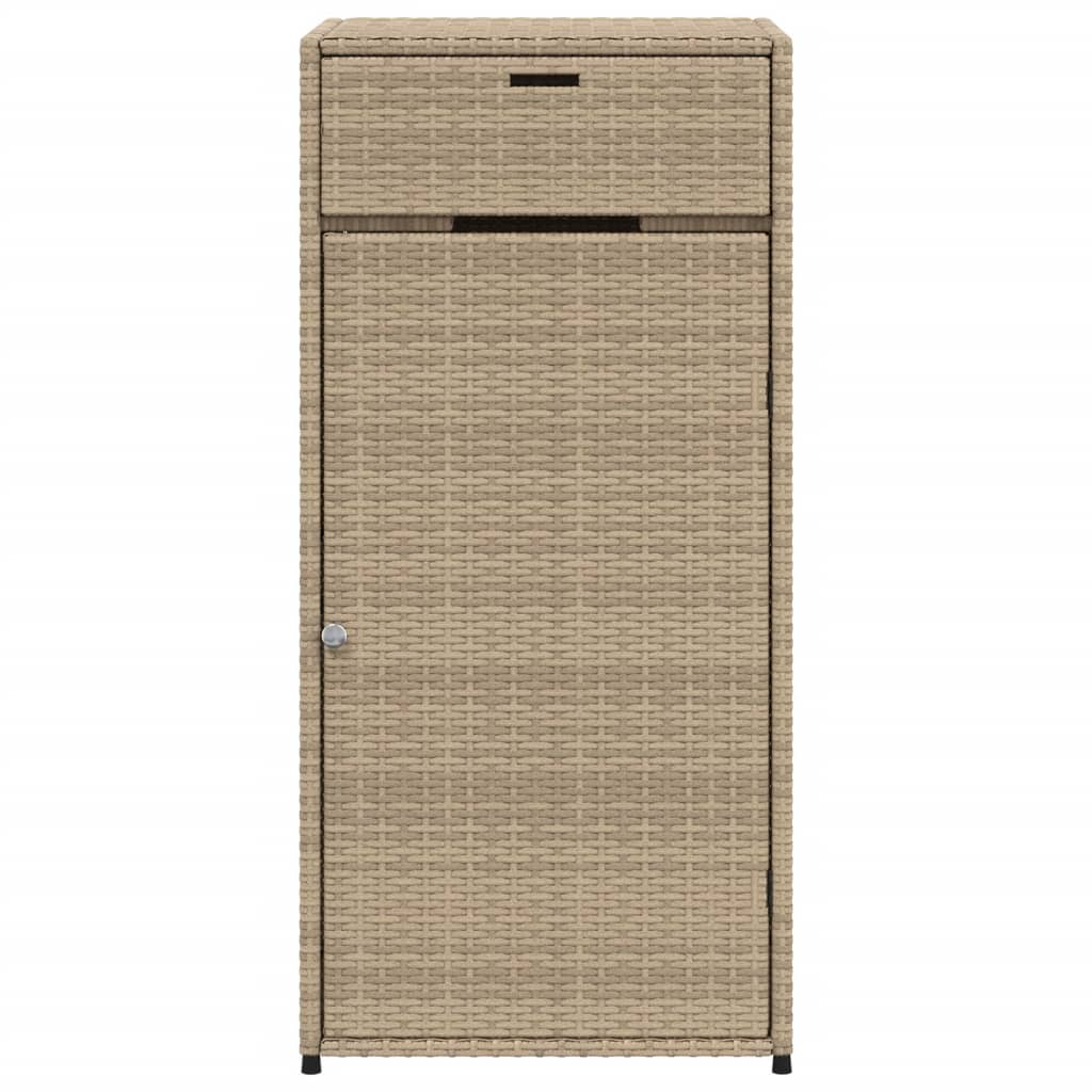 vidaXL Garden Storage Cabinet Beige 55x55x111 cm Poly Rattan