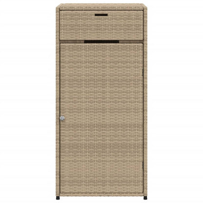 vidaXL Garden Storage Cabinet Beige 55x55x111 cm Poly Rattan