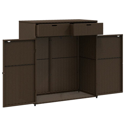vidaXL Garden Storage Cabinet Brown 105x55x113 cm Poly Rattan