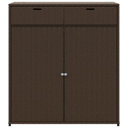 vidaXL Garden Storage Cabinet Brown 105x55x113 cm Poly Rattan
