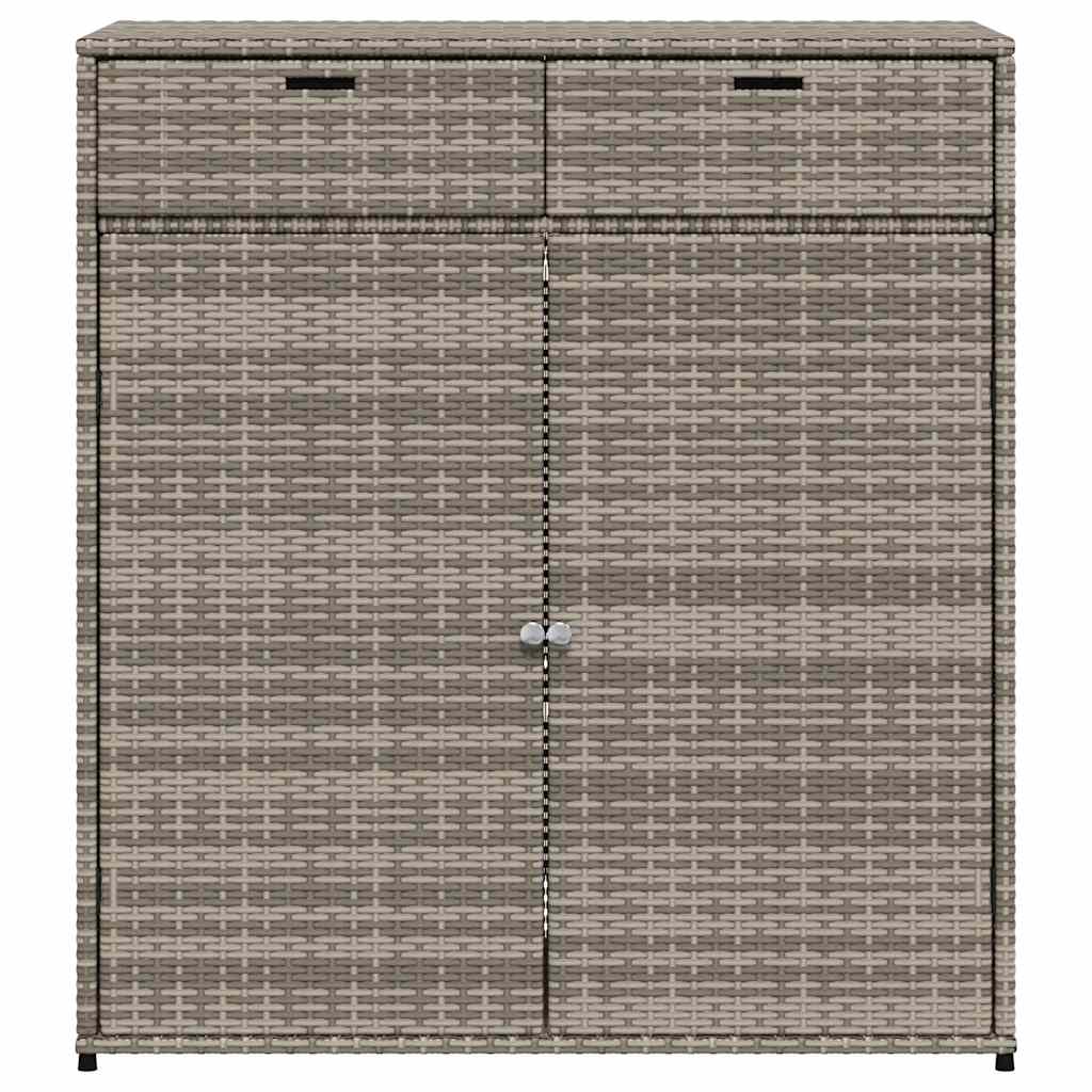 vidaXL Garden Storage Cabinet Grey 105x55x113 cm Poly Rattan