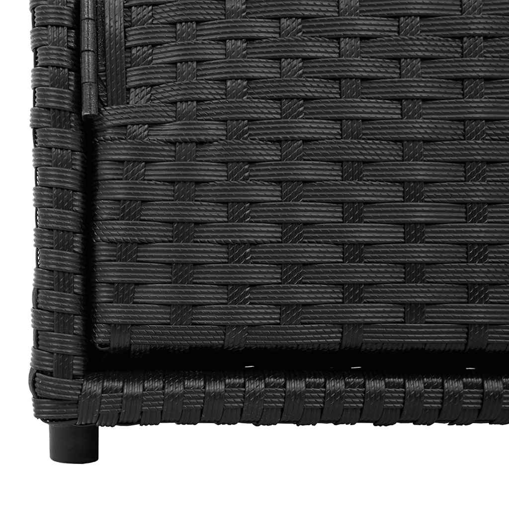 vidaXL Garden Storage Cabinet Black 110x55x60,5 cm Poly Rattan