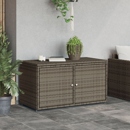 vidaXL Garden Storage Cabinet Grey 110x55x60.5 cm Poly Rattan