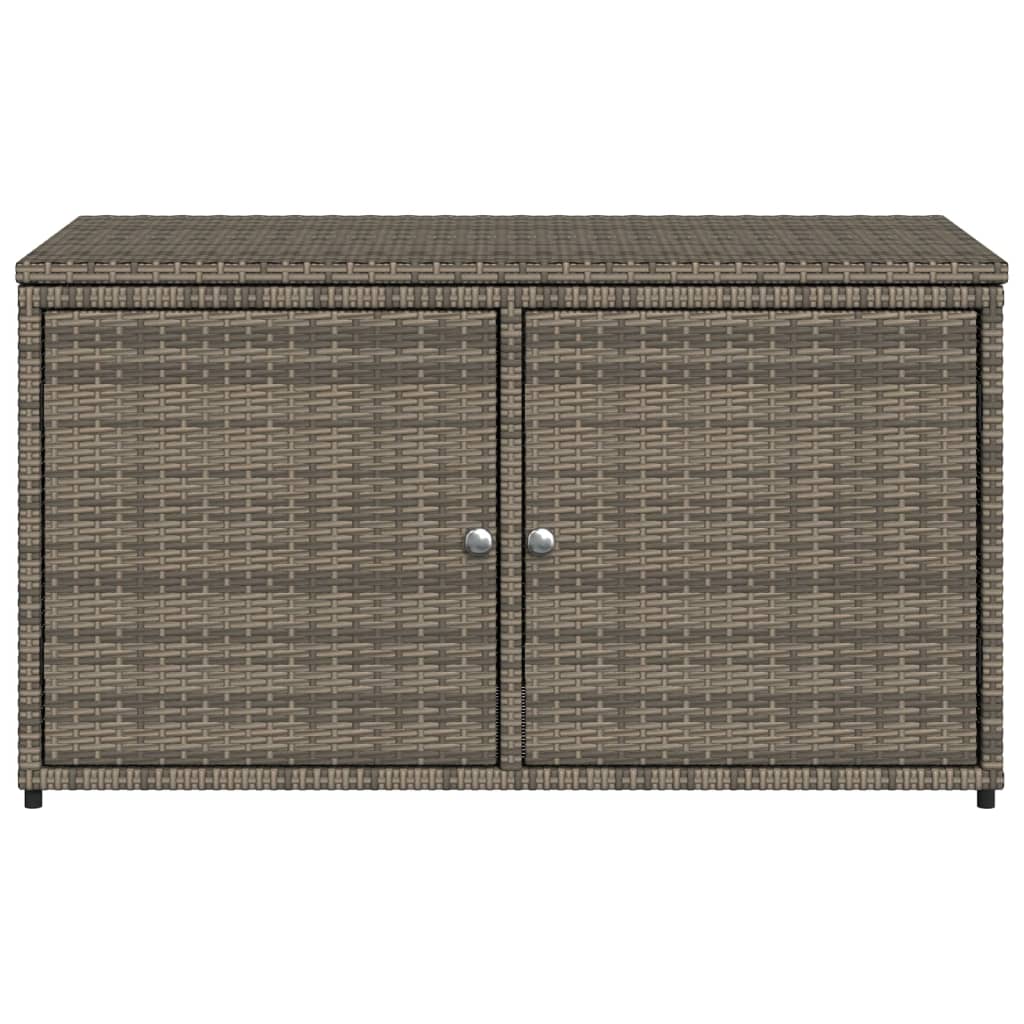vidaXL Garden Storage Cabinet Grey 110x55x60.5 cm Poly Rattan
