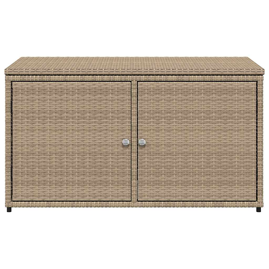 vidaXL Garden Storage Cabinet Beige 110x55x60.5 cm Poly Rattan