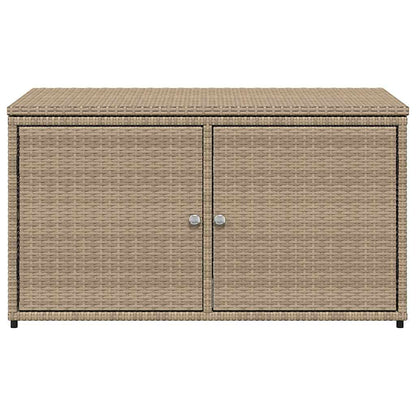 vidaXL Garden Storage Cabinet Beige 110x55x60.5 cm Poly Rattan