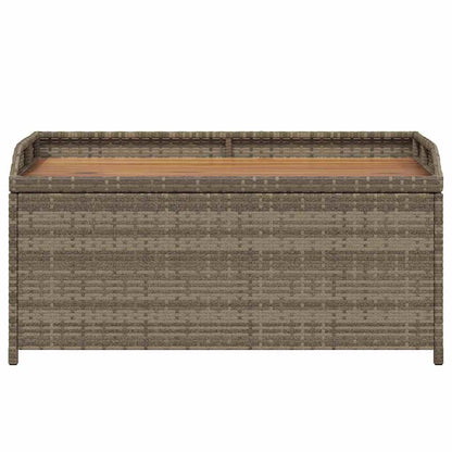 vidaXL Storage Bench Grey 100x50x52 cm Poly Rattan and Acacia Wood