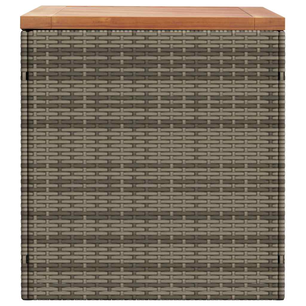 vidaXL Garden Storage Box Grey 110x50x54 cm Poly Rattan Acacia Wood
