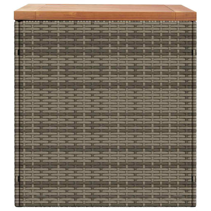 vidaXL Garden Storage Box Grey 110x50x54 cm Poly Rattan Acacia Wood