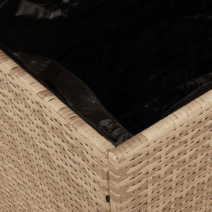 vidaXL Garden Storage Box Beige 220x50x54 cm Poly Rattan Acacia Wood