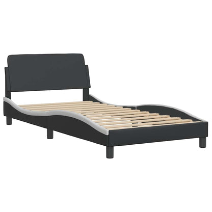 vidaXL Bed Frame "Dover" Black and White 100x190 cm Faux Leather