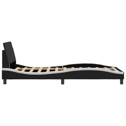 vidaXL Bed Frame "Dover" Black and White 100x190 cm Faux Leather