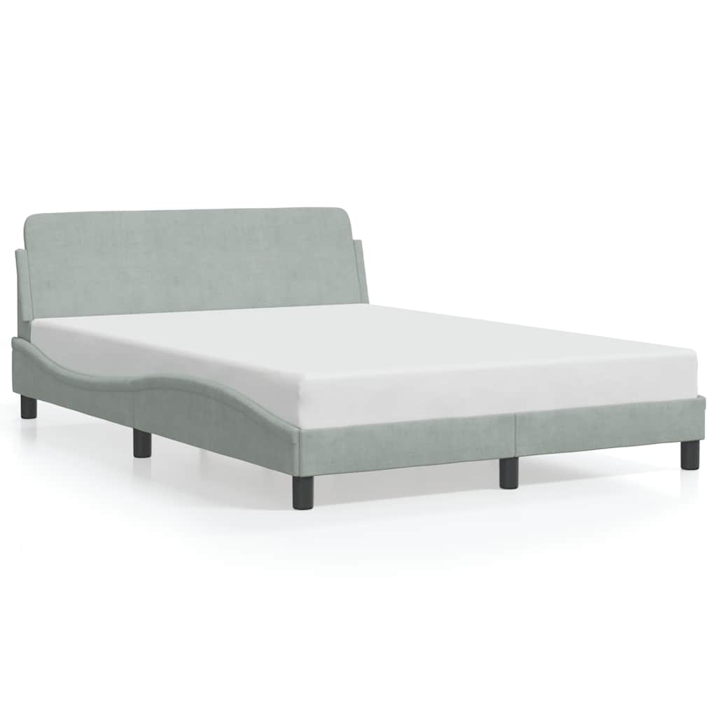 vidaXL Bed Frame "Dover" Light Grey 137x190 cm Velvet