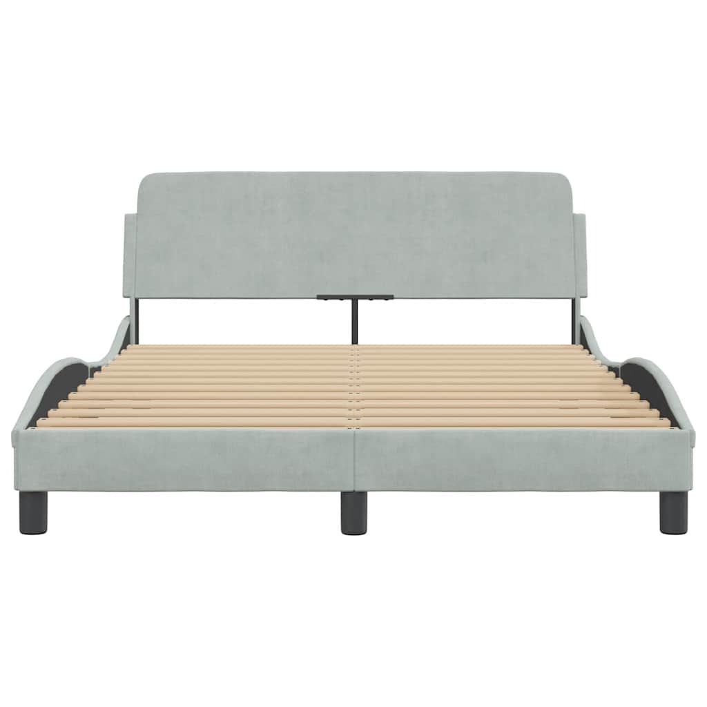 vidaXL Bed Frame "Dover" Light Grey 137x190 cm Velvet