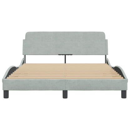 vidaXL Bed Frame "Dover" Light Grey 137x190 cm Velvet