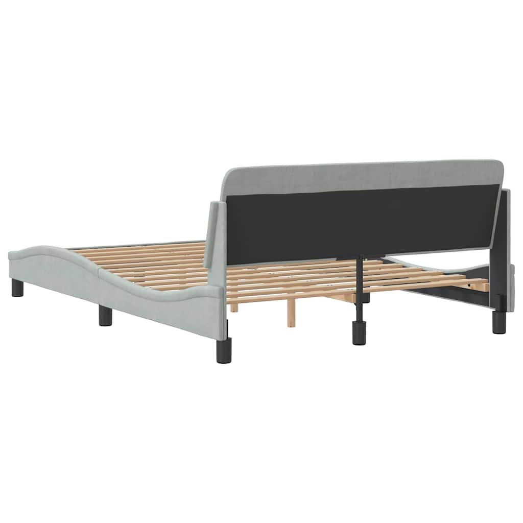 vidaXL Bed Frame "Dover" Light Grey 137x190 cm Velvet