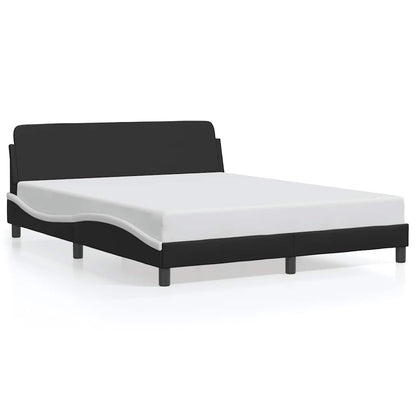 vidaXL Bed Frame "Dover" Black and White 152x203 cm Faux Leather