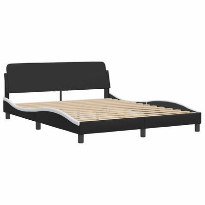 vidaXL Bed Frame "Dover" Black and White 152x203 cm Faux Leather