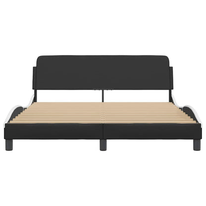 vidaXL Bed Frame "Dover" Black and White 152x203 cm Faux Leather