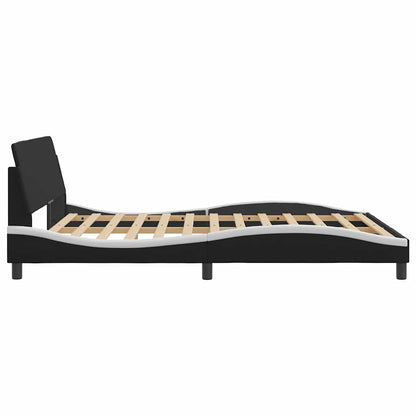 vidaXL Bed Frame "Dover" Black and White 152x203 cm Faux Leather