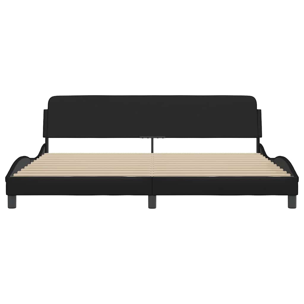 vidaXL Bed Frame "Dover" Black 193x203 cm Faux Leather