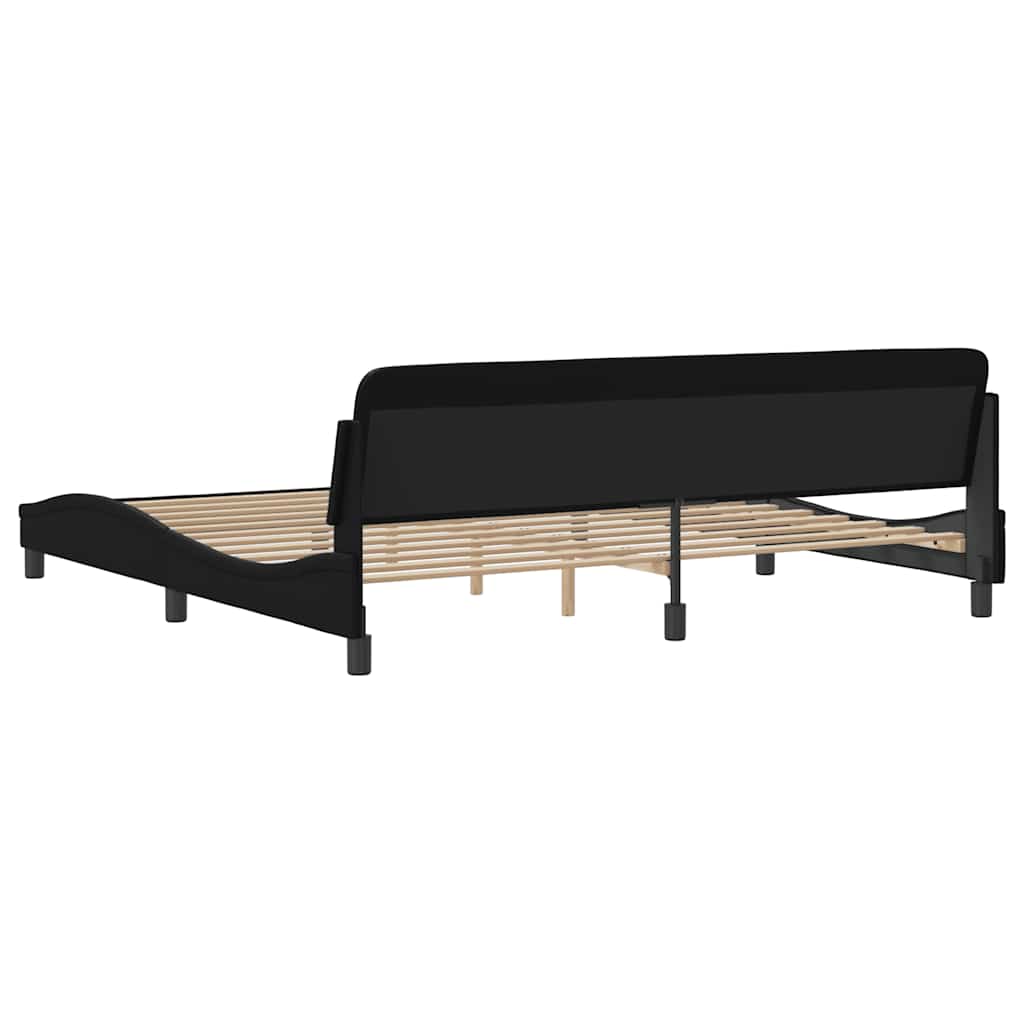 vidaXL Bed Frame "Dover" Black 193x203 cm Faux Leather