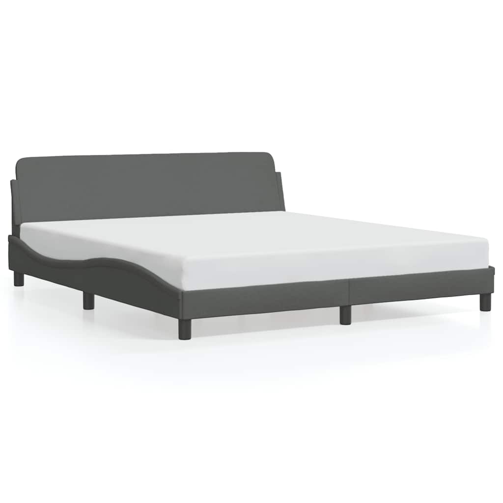 vidaXL Bed Frame "Dover" Dark Grey 183x213 cm Fabric