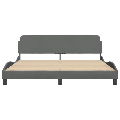 vidaXL Bed Frame "Dover" Dark Grey 183x213 cm Fabric