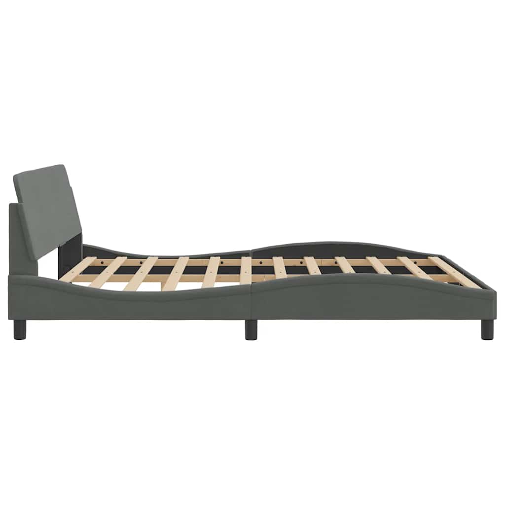 vidaXL Bed Frame "Dover" Dark Grey 183x213 cm Fabric