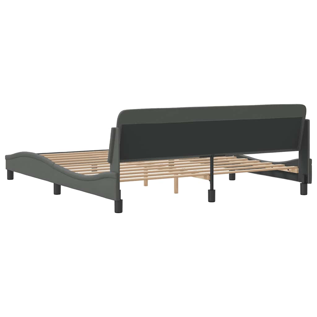 vidaXL Bed Frame "Dover" Dark Grey 183x213 cm Fabric
