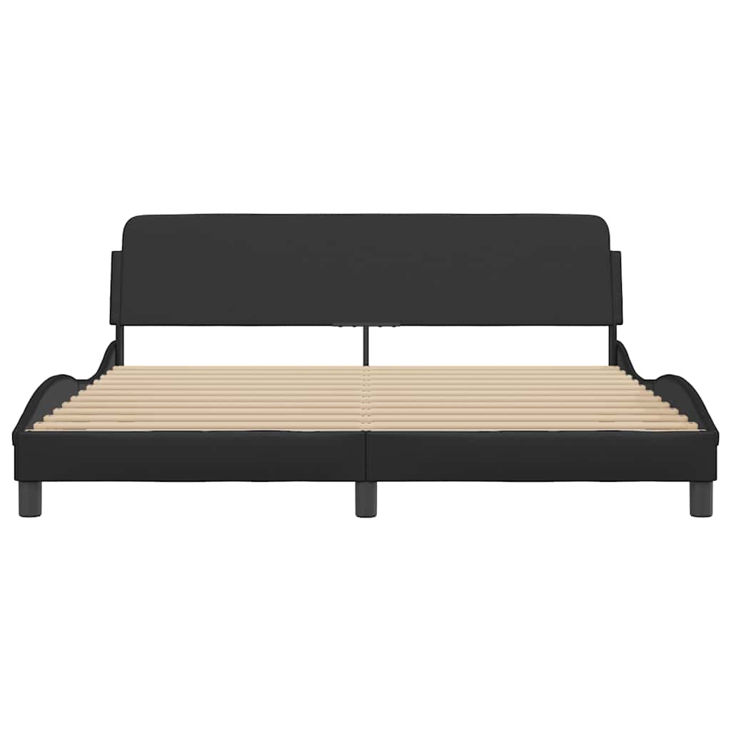 vidaXL Bed Frame "Dover" Black 183x213 cm Faux Leather
