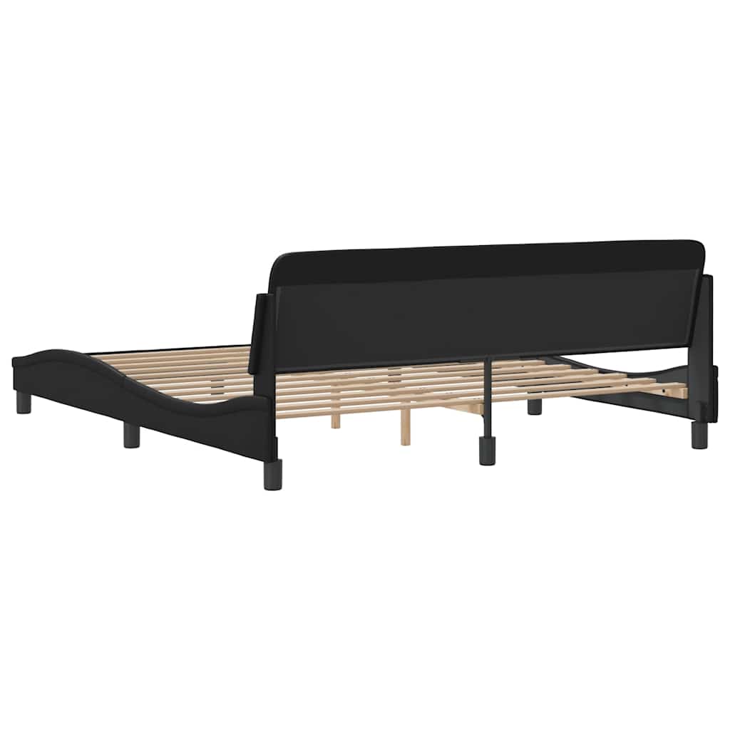 vidaXL Bed Frame "Dover" Black 183x213 cm Faux Leather