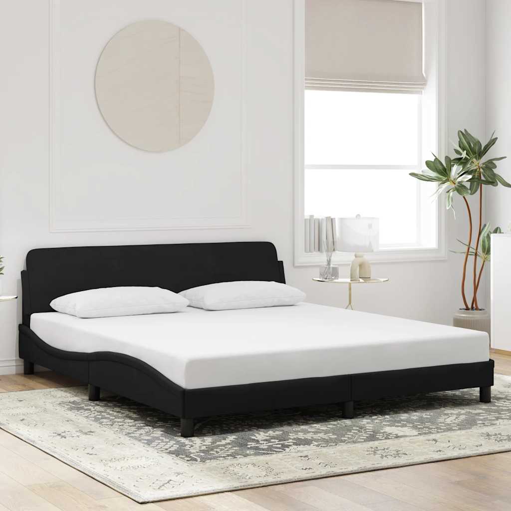 vidaXL Bed Frame "Dover" Black 183x213 cm Faux Leather