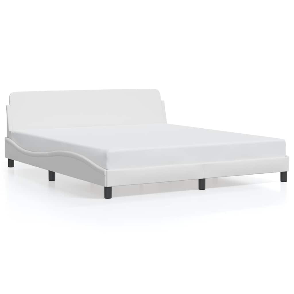 vidaXL Bed Frame "Dover" White 183x213 cm Faux Leather