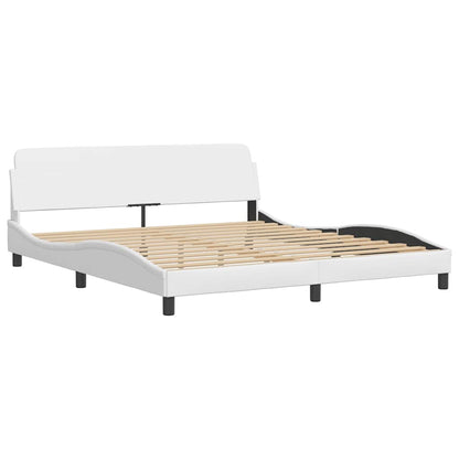 vidaXL Bed Frame "Dover" White 183x213 cm Faux Leather