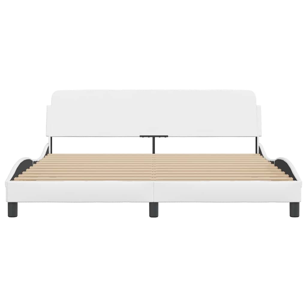 vidaXL Bed Frame "Dover" White 183x213 cm Faux Leather