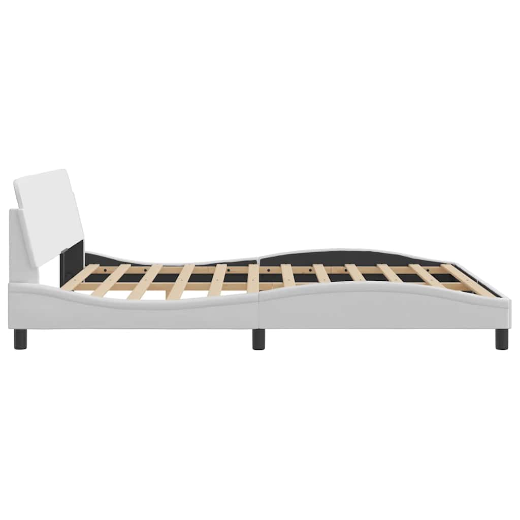 vidaXL Bed Frame "Dover" White 183x213 cm Faux Leather
