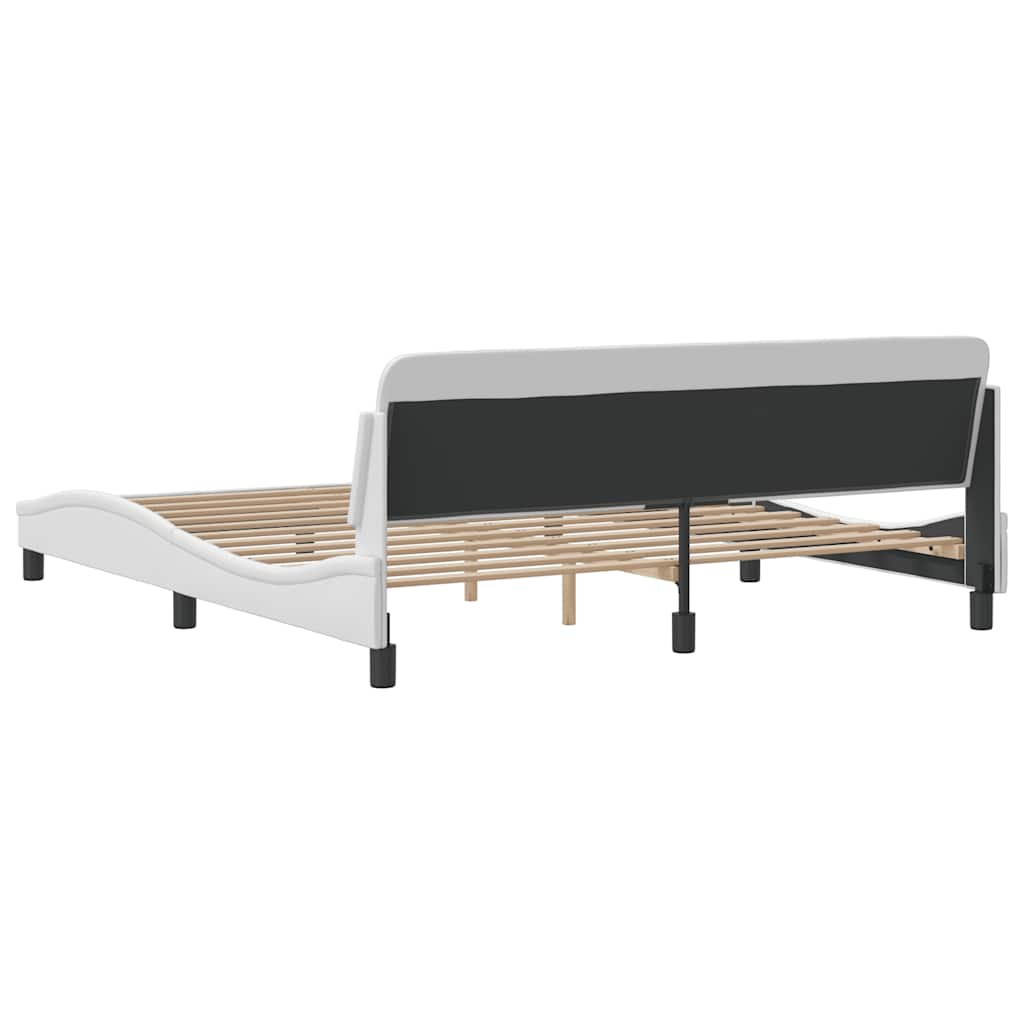 vidaXL Bed Frame "Dover" White 183x213 cm Faux Leather
