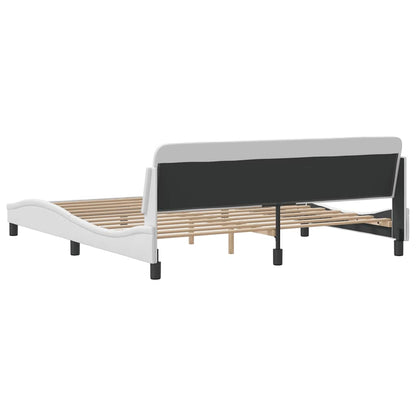 vidaXL Bed Frame "Dover" White 183x213 cm Faux Leather