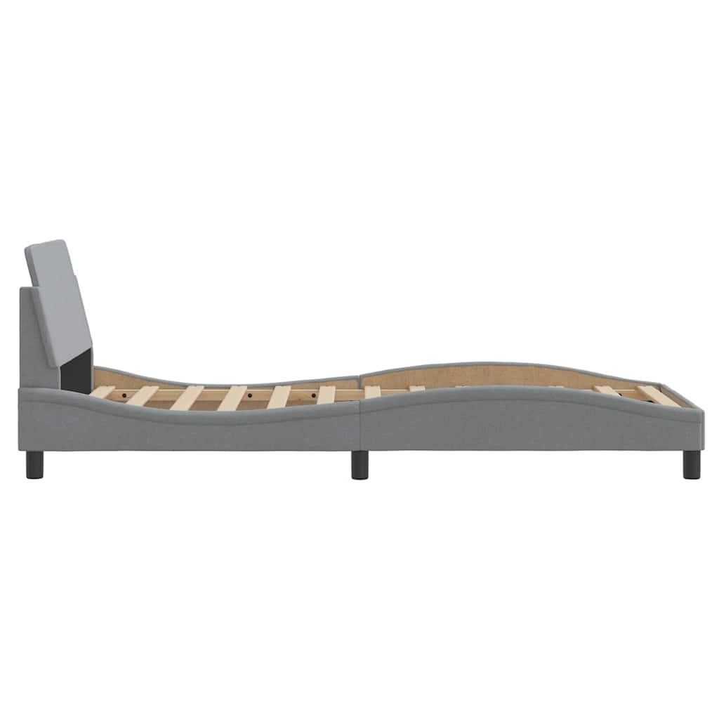 vidaXL Bed Frame "Dover" Light Grey 90x190 cm Single Fabric