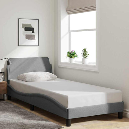 vidaXL Bed Frame "Dover" Light Grey 90x190 cm Single Fabric