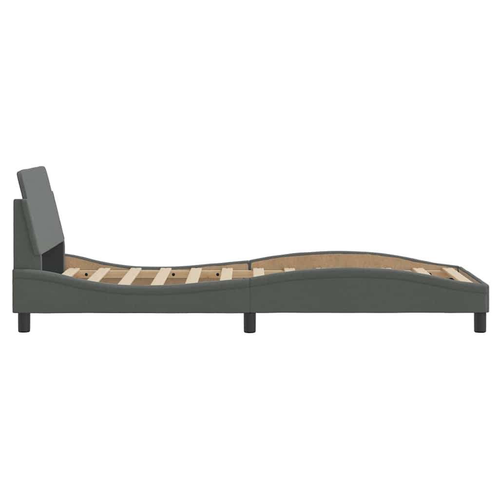 vidaXL Bed Frame "Dover" Dark Grey 90x190 cm Single Fabric
