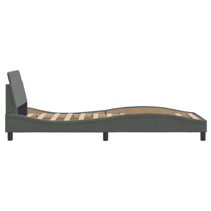 vidaXL Bed Frame "Dover" Dark Grey 90x190 cm Single Fabric