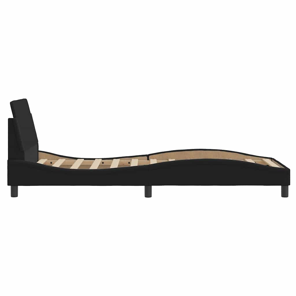 vidaXL Bed Frame "Dover" Black 90x190 cm Single Fabric