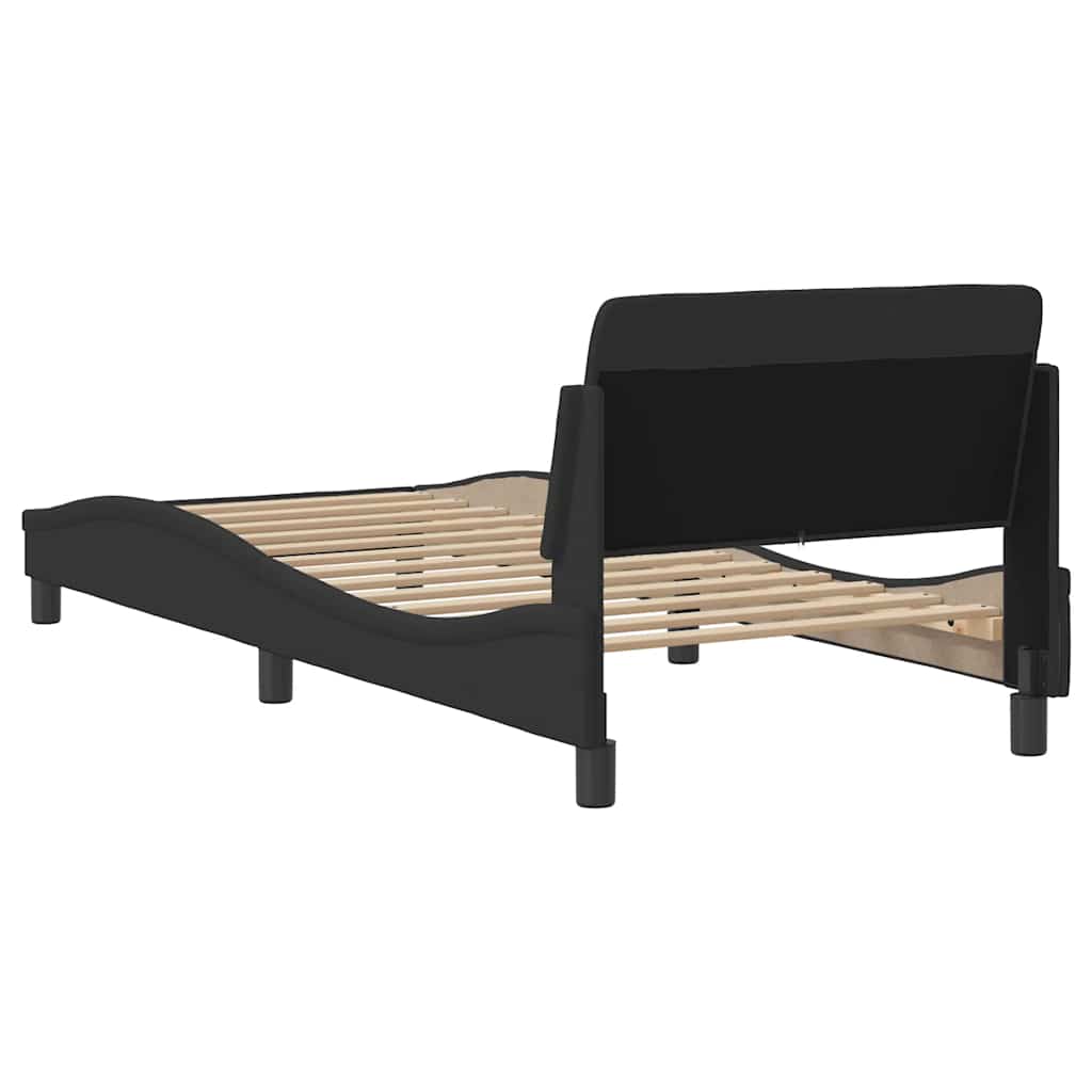 vidaXL Bed Frame "Dover" Black 90x190 cm Single Fabric