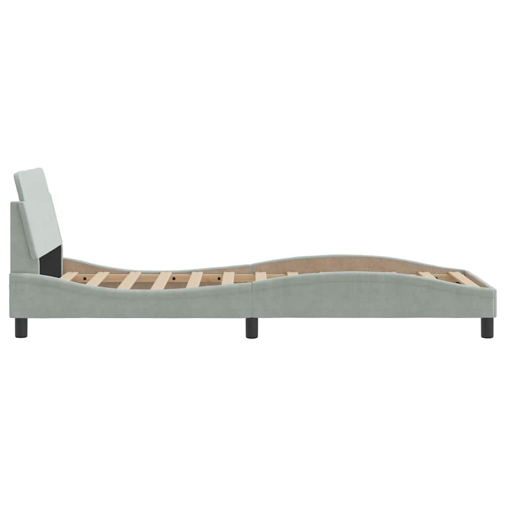 vidaXL Bed Frame "Dover" Light Grey 90x190 cm Single Velvet