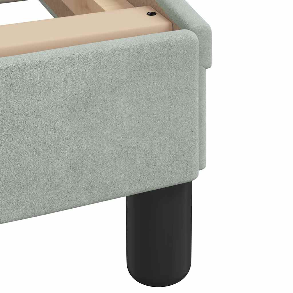 vidaXL Bed Frame "Dover" Light Grey 90x190 cm Single Velvet