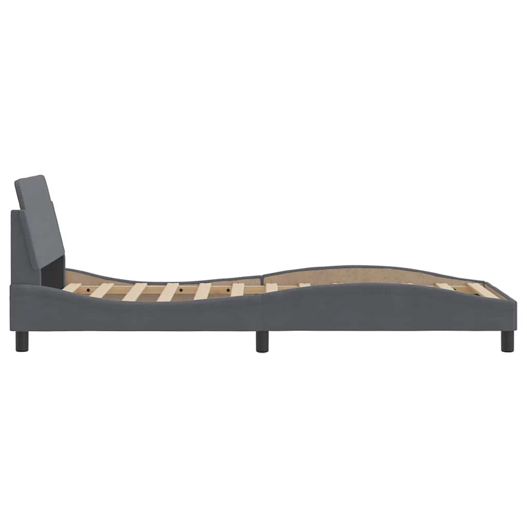 vidaXL Bed Frame "Dover" Dark Grey 90x190 cm Single Velvet